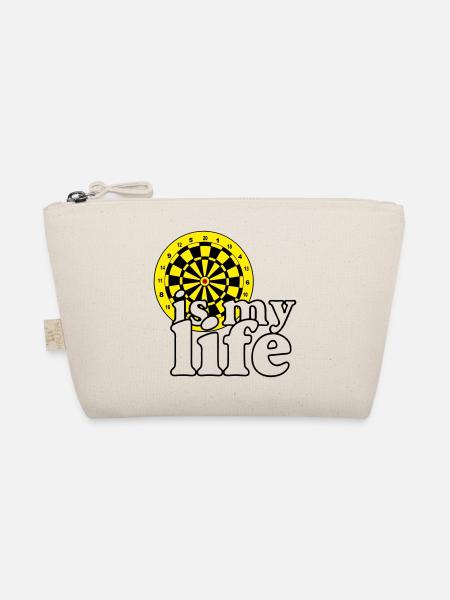 Dart, Dartpfeil, Darts, Shirt , Dart is my life - Bio-Täschchen - Natur - Vorne