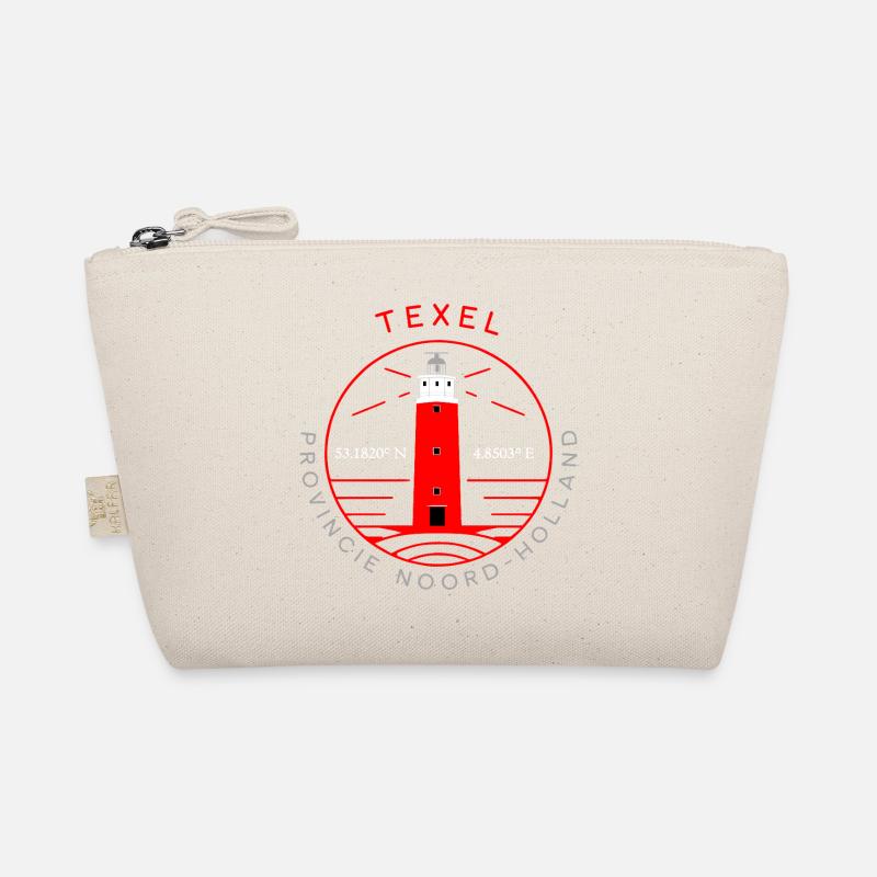 Texel Lighthouse Coordinates Shirt Organic Pouch