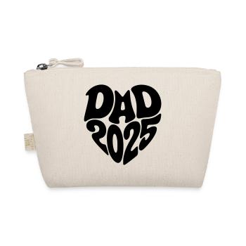 Dad 2025 Herzform Vater Baby Herz Form Papa 2025 - Bio-Täschchen - Natur - Vorne