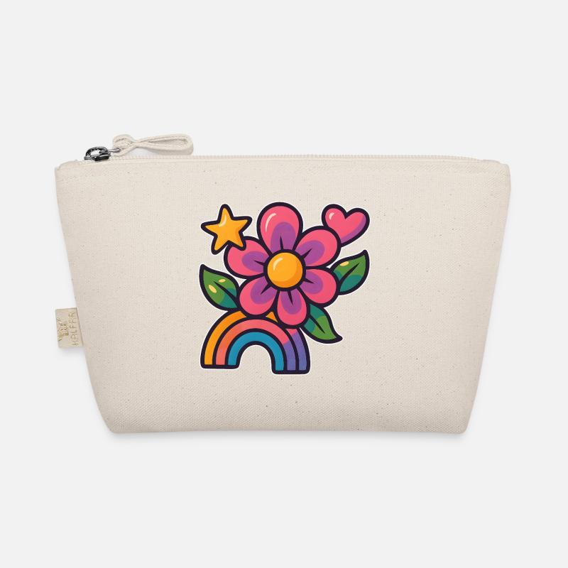 Fleurs colorées et illustration arc-en-ciel Trousse biologique