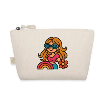 Retro Summer Girl - Flower Power Look - Organic Pouch - nature - Front