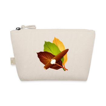 Zigarre mit Tabakblättern-stilvolles Vintage Motiv - Bio-Täschchen - Natur - Vorne
