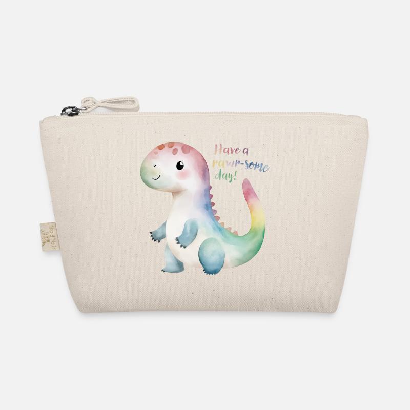 Niedlicher Regenbogen-Dino – Habt einen schönen Tag! Bio-Täschchen