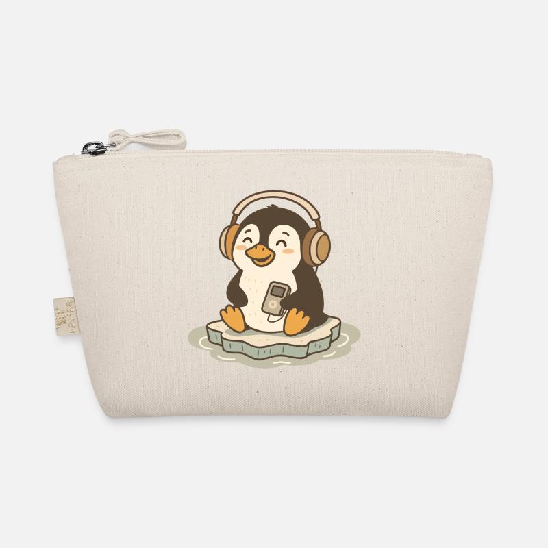 Pingouin mignon mélomane avec des écouteurs Trousse biologique