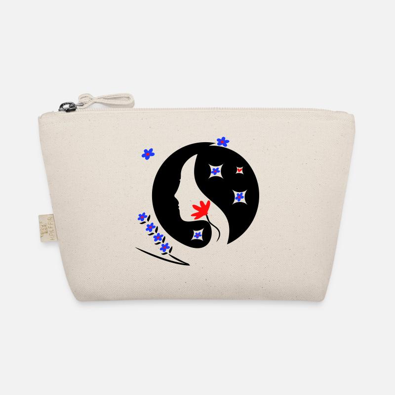 Woman's head with flowers Organic Pouch