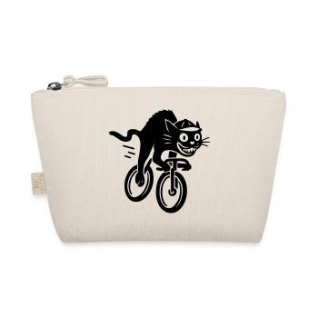 Fast cat on road bike - Organic Pouch - nature - Front