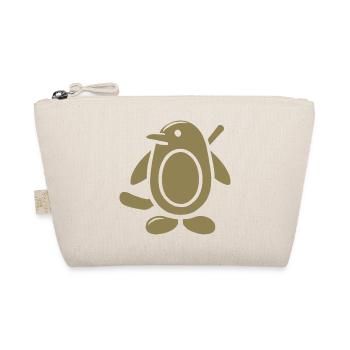 Pinguin Eishockey Silhouette Minimalistisch - Bio-Täschchen - Natur - Vorne