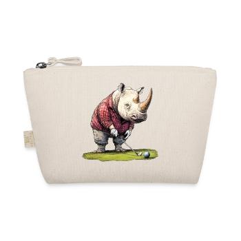 Nashörner Golfer / Golf Nashorn - Bio-Täschchen - Natur - Vorne