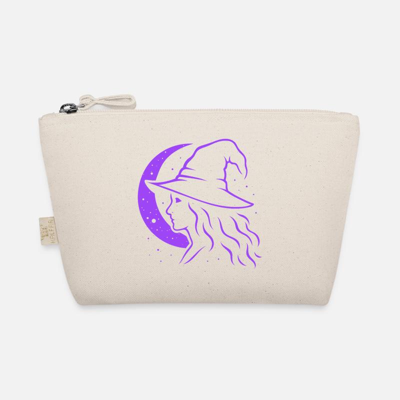 Witch Silhouette Moon Witchcore Motif Organic Pouch
