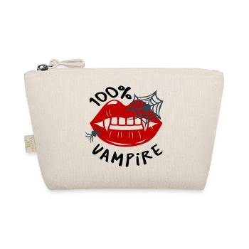 Spider web with lip motif - Organic Pouch - nature - Front