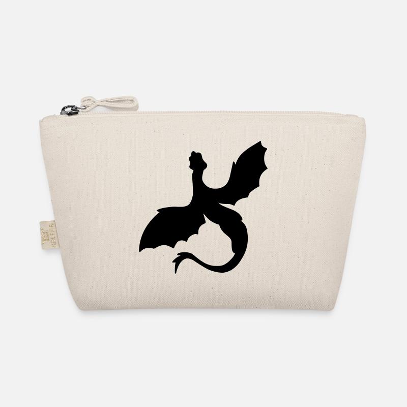 Fabled Winged Serpent Silhouette Organic Pouch