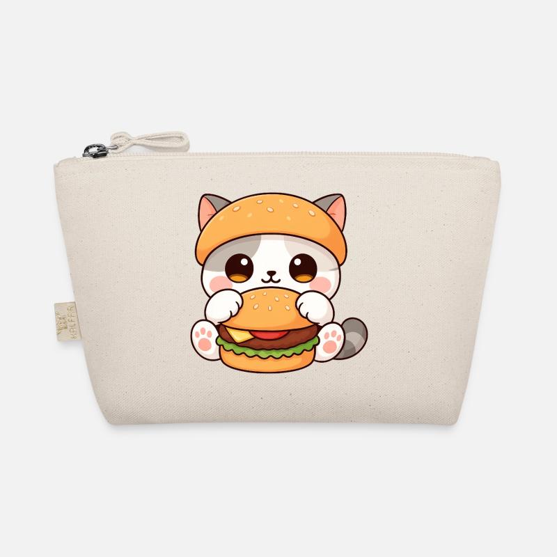 Mignon dessin animé chat burger amateur de restauration rapide Trousse biologique