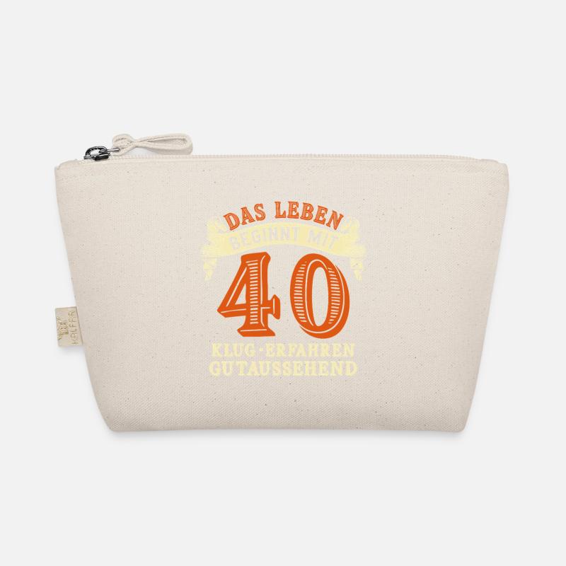 Das Leben beginnt mit 40 zum 40. Geburtstag - Bio-Täschchen - Natur