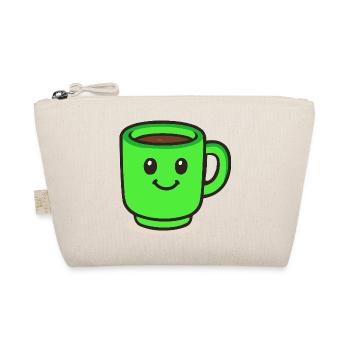Coffee Cup Smile Cartoon - Organic Pouch - nature - Front