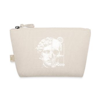 Digital Skull Portrait with Globe Accent - Organic Pouch - nature - Front