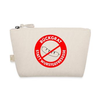 Rückgrat statt Wurstgefresse! WUNSCHFARBEN Wurst1 - Bio-Täschchen - Natur - Vorne