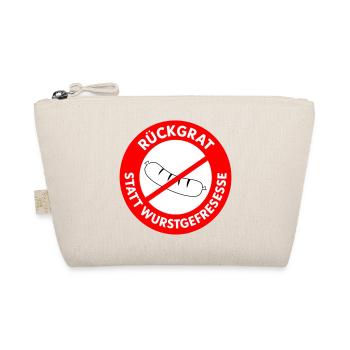 Rückgrat statt Wurstgefresse! WUNSCHFARBEN Wurst2 - Bio-Täschchen - Natur - Vorne