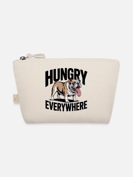 Hungrig Überall Bulldogge - Bio-Täschchen - Natur