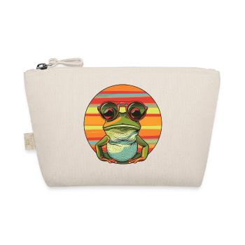 Casual frog sunglasses design - Organic Pouch - nature - Front