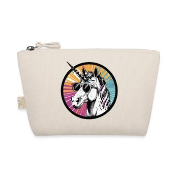 Unicorn with sunglasses - Organic Pouch - nature - Front
