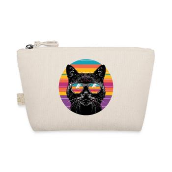 Cool Katzenportrait mit Sonnenbrille - Bio-Täschchen - Natur - Vorne