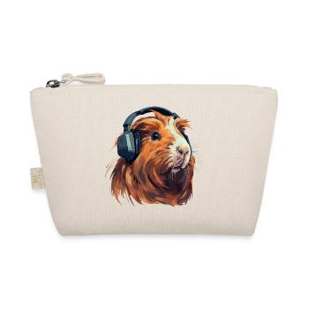 Guinea pig with headphones - Organic Pouch - nature - Front