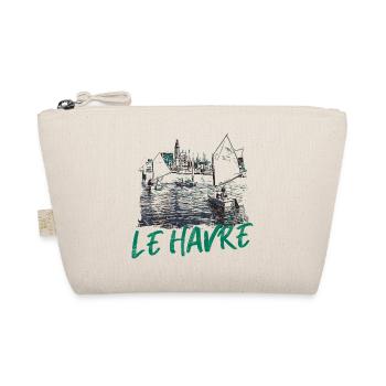 Le Havre maritime scene with calligraphy - Organic Pouch - nature - Front