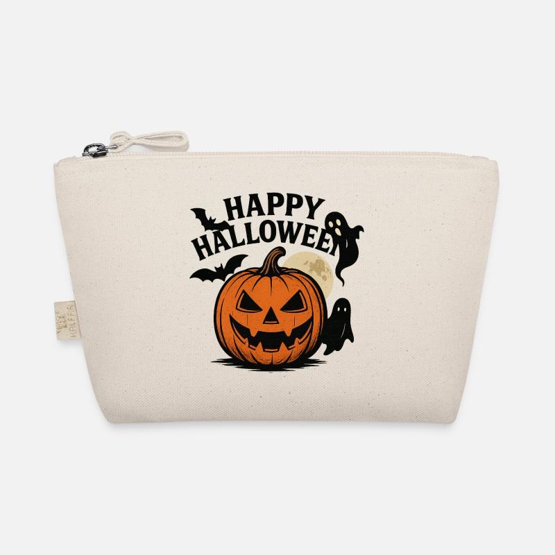 Motif de citrouille d’Halloween avec lune et créatures hantées Trousse biologique