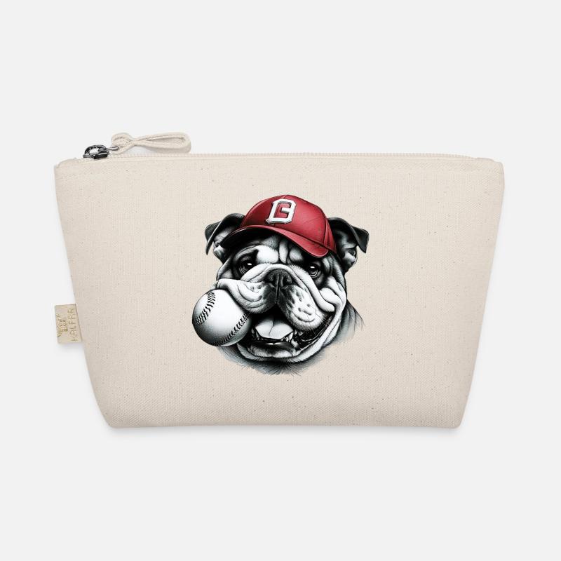Englische Bulldogge Baseballhund - Bio-Täschchen - Natur