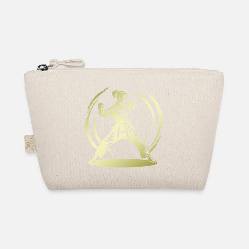 Karate Silhouette Fighter - Bio-Täschchen - Natur