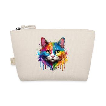 Rainbow Cat Watercolor Portrait - Organic Pouch - nature - Front