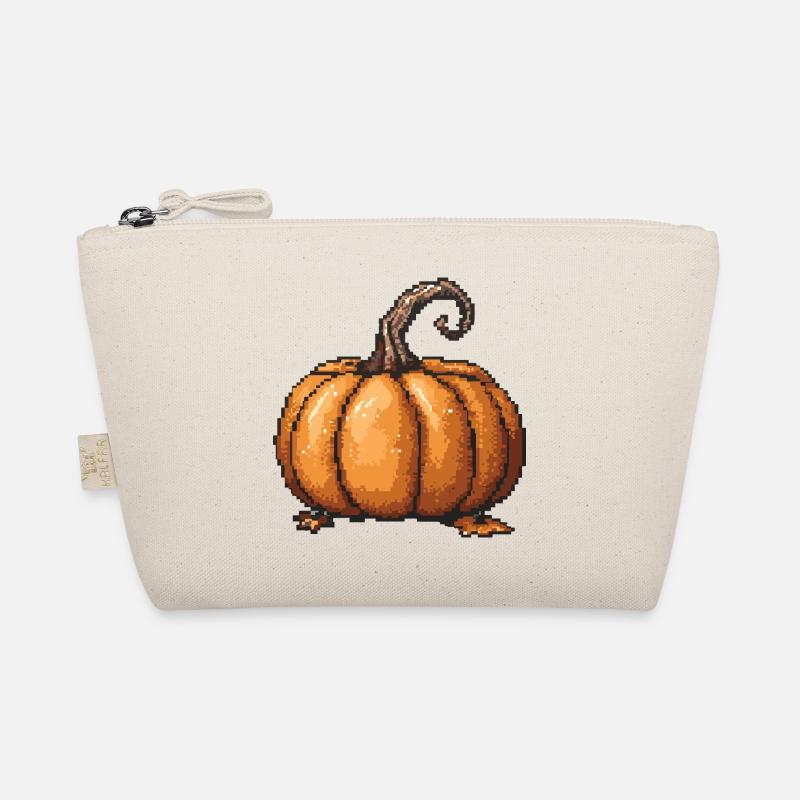 Pixel Pumpkin Retro Halloween Organic Pouch
