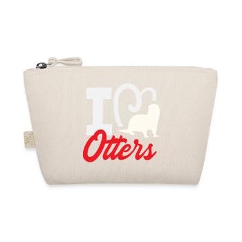 I Heart Otters Sea Otter Cartoon - Organic Pouch - nature - Front