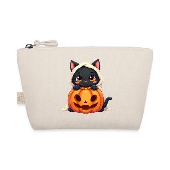 Chat d’Halloween avec citrouille d’Halloween - Trousse biologique - nature - Devant
