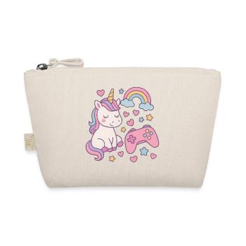 Super cute unicorn with Gaming feel - Organic Pouch - nature - Front