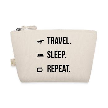 Travel. Sleep. Repeat. – Reise Shirt - Bio-Täschchen - Natur - Vorne