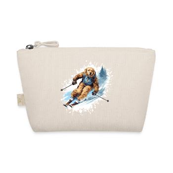 Golden Retriever Dog Ski Skiing - Organic Pouch - nature - Front