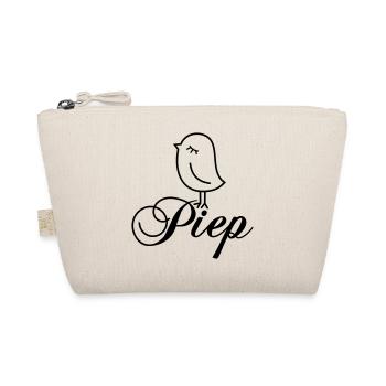 Spatz Piep – Piepmatz Vogel Cartoon Motiv - Bio-Täschchen - Natur - Vorne