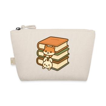 Kawaii Book Stack Duo - Bio-Täschchen - Natur - Vorne