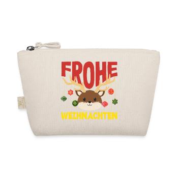Frohe Weihnachten Corgi mit Nikolausmütze - Bio-Täschchen - Natur - Vorne