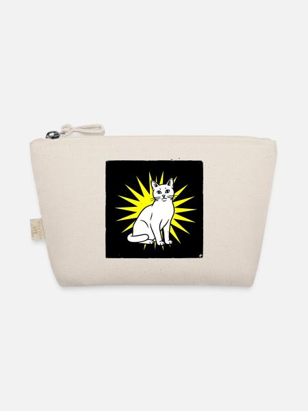 Cool cat in pop art & punk rock style - Organic Pouch - nature - Front
