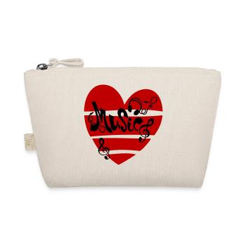 Music Heart with Notes - Organic Pouch - nature - Front