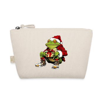 Weihnachtsmann Frosch - Bio-Täschchen - Natur - Vorne