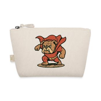 Power Superhero Bulldog Mascot with Cape Art - Organic Pouch - nature - Front