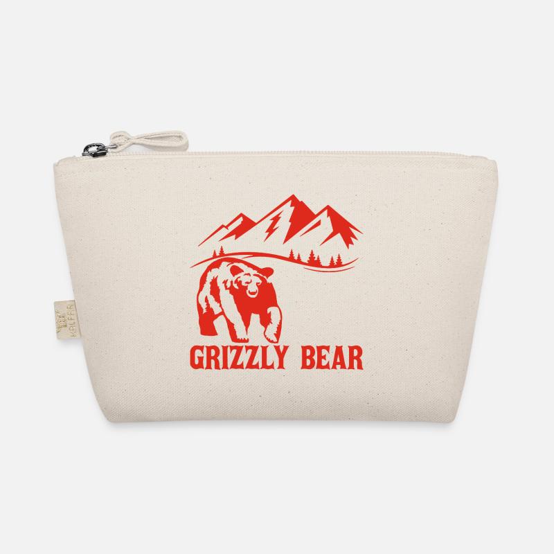 Hiking with a bear (red) Organic Pouch
