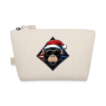 Monkey Santa with sunglasses - Organic Pouch - nature - Front