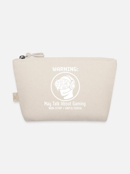 Warning: May Talk About Gaming Shirt | Gamer - Bio-Täschchen - Natur