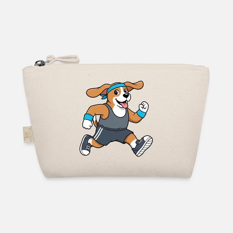 Marathon de jogging sportif avec un beagle cartoon Trousse biologique