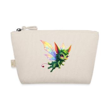 Green Dragon with Rainbow Wings - Organic Pouch - nature - Front