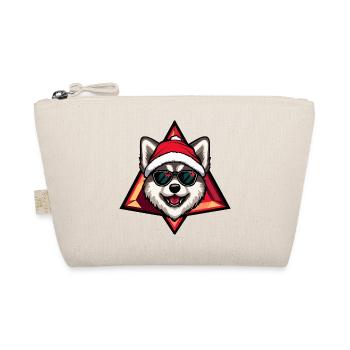 Husky au chapeau du Père Noël avec des lunettes de soleil - Trousse biologique - nature - Devant